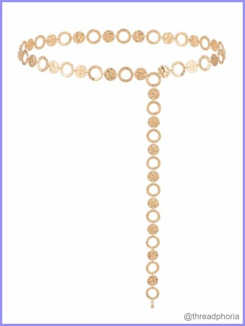 Vintage Metal Alloy O Ring Concho Link Waist Chain Belt Hollow Out